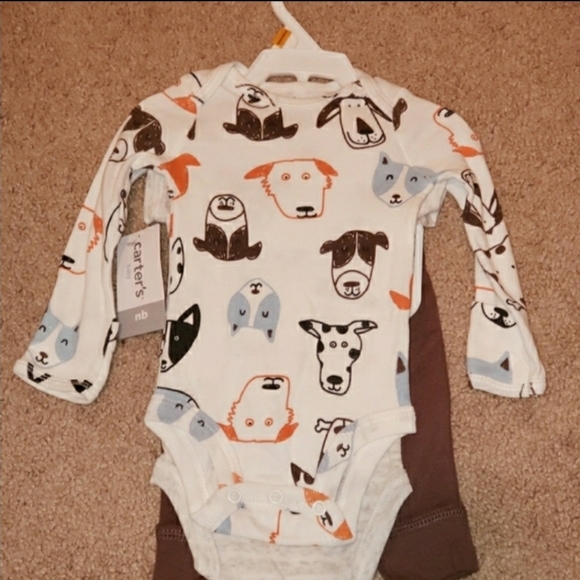 Carter's Baby Boy 3-Piece Dog Body Suit & Pants Set - Picture 5 of 6